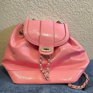 Pink Chain-Accent Women's Bag